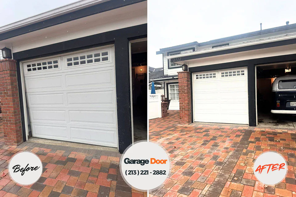 Before and after: garage door repair Newaygo, MI